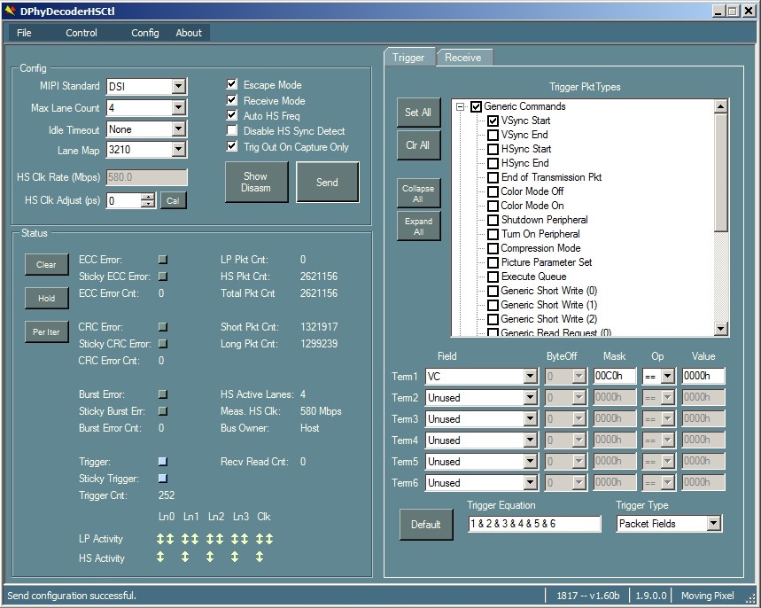 DPhy V1.2 Decoder Standalone 4lane DPhy v1.2 Bus Decoder